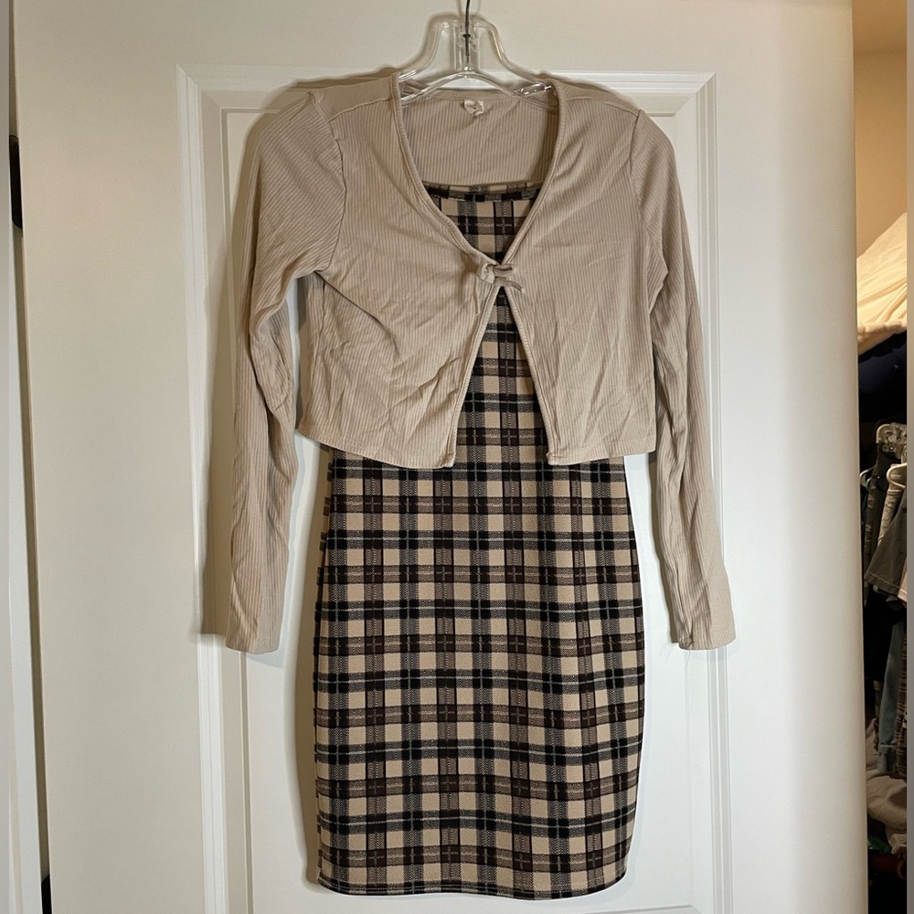 2pc burger brown dress jacket size 10 SHEIN